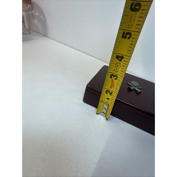 VTG Wood Box Set of 2 Golfer themed Playing Card Decks Sealed Pewter Ball On Lid - Picture 10 of 10